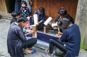 Indigo Dyed Fabric Working - Guizhou: Hidden Hill Tribes | Image by Bike Asia